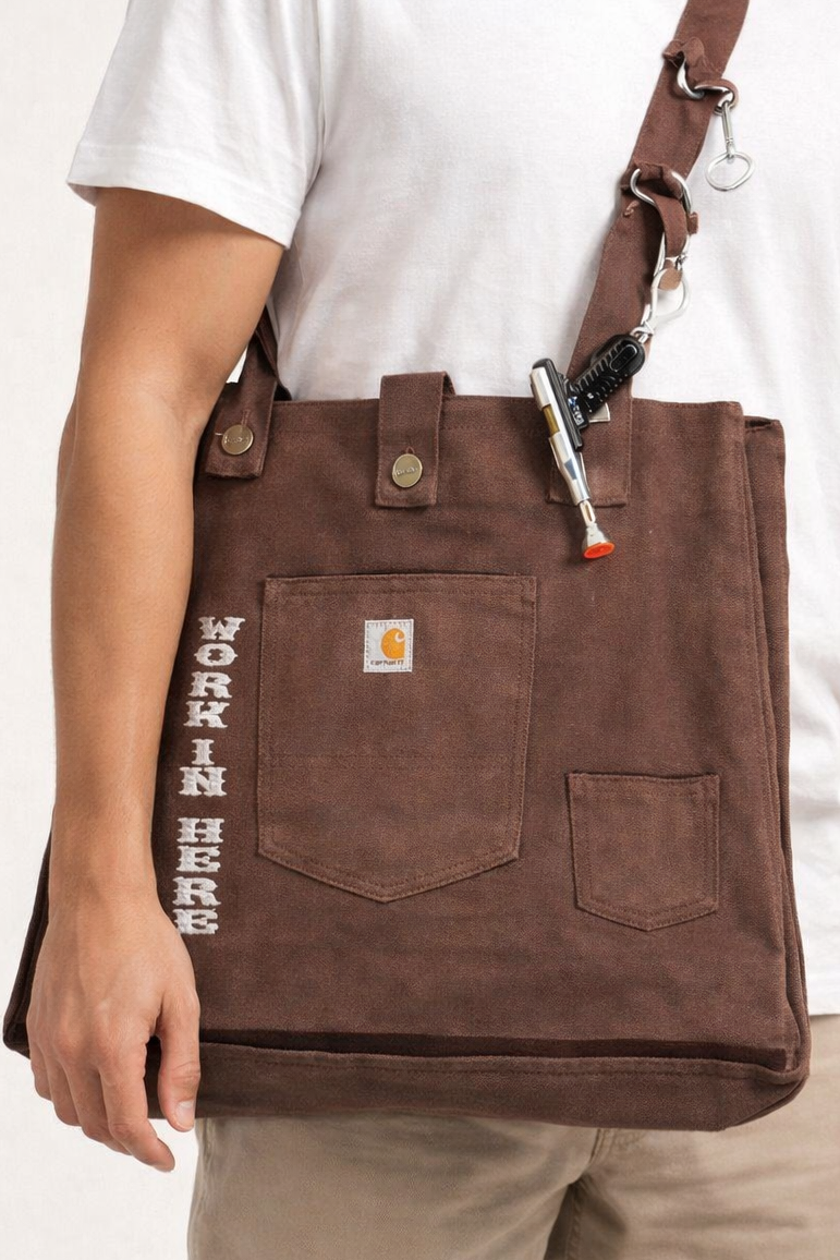 REWORK TOTE WORK IN HERE BROWN