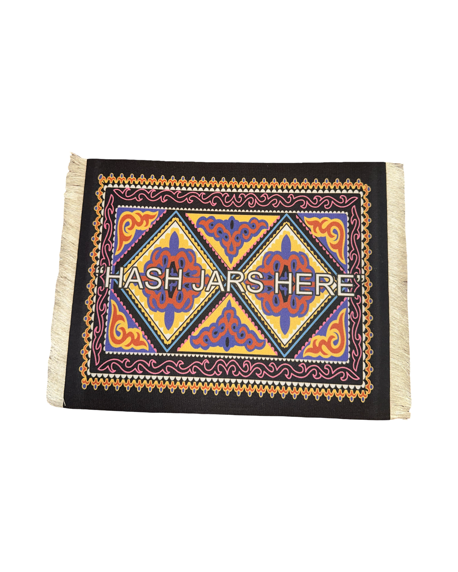 PINK & BLACK "HASH JARS HERE" rug
