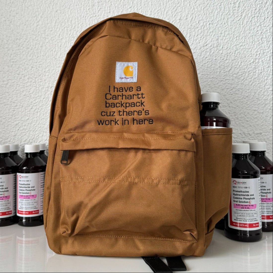 Brown work in here backpack